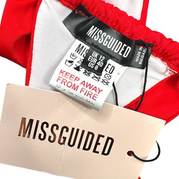 Missguided x ASOS Recycled Red Teeny Weeny Bikini Bottoms - Size 8 - Picture 3 of 3